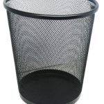 Brainware Round Steel Mesh Trash Can Black
