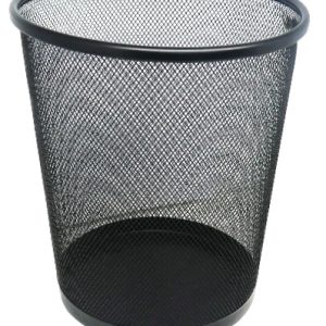 Brainware Round Steel Mesh Trash Can Black