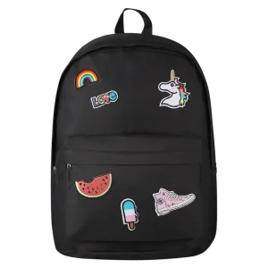 Playground Badges Girls Backpack - Black