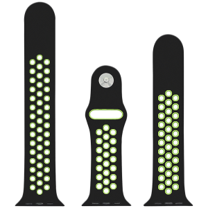 Volkano Smart Watch Band - Sport Silicone - iWatch 42mm - Black and Green - S/L